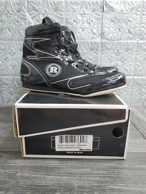 Ringside Diablo Wrestling Boxing Shoes, Black, 7 - Image 1 of 4