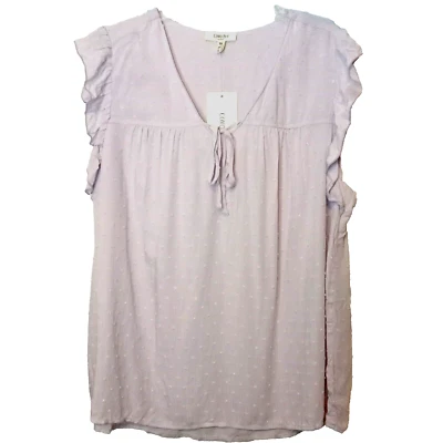 Blusa Campesina ComoBlu Babydoll Plus 1X Punto Suizo Púrpura Pradera Top Ligero Foto 1 de 4