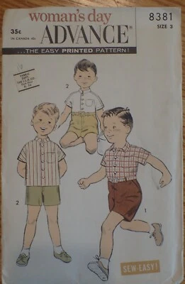 Advance Vintage 50's/60's Children Boys Shorts/Shirt Pattern #8381 - Image 1 of 2