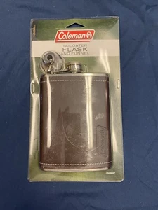 Fiaschetta Coleman Tailgater 8 oz e imbuto in pelle avvolto - NUOVO - Foto 1 di 4