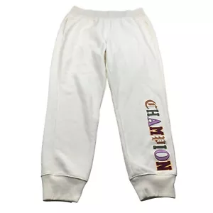 Champion Reverse Weave Women's Cream Patch Spellout Jogger Sweatpants Size L - Picture 1 of 8