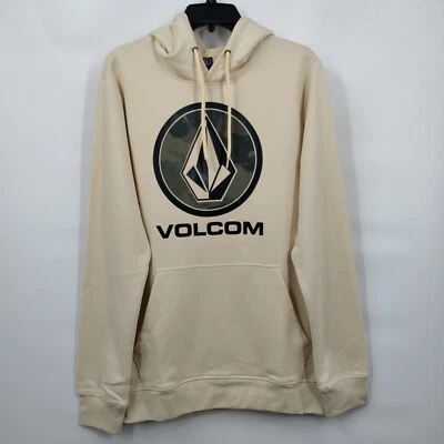 Volcom Roundabout Pullover Fleece Hoodie - Bleached Sand - Medium - Image 1 of 4