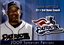 2009 Somerset Patriots Multi-Ad #3 Kevin Dattola 3rd Base Coach Baseball Card