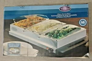 Nostalgia Electrics 2.5 quart 3-Station Buffet Server & Warming Tray ~ New - Picture 1 of 5