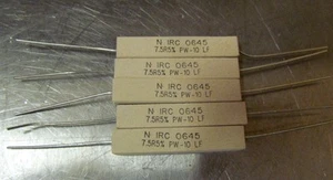 5 IRC 0645 7.5 R 5% PW-10 LF Axial Cement Power Wirewound Resistors - Picture 1 of 1