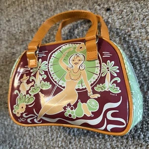 VINTAGE MINI TOTE BAG "DIRTY GIRL" GREEN AND ORANGE  - Picture 1 of 5