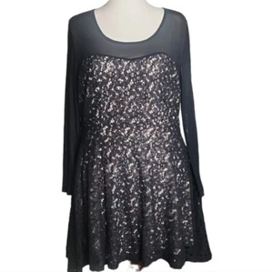 Zenobia elegantes feminines schwarz-creme Skater Goth Punk High Waist Kleid XXXL - Bild 1 von 11