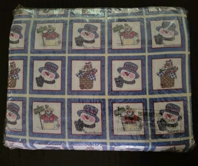 Juego de sábanas de franela de 4 piezas de Navidad "Frosty Friends" Queen nuevo en paquete Foto 1 de 4