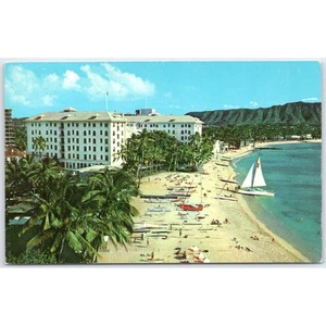 Postkarte Das schöne Moana Hotel am Strand von Waikiki Hawaii - Bild 1 von 3
