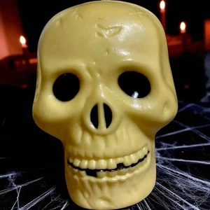 Molde soplado plástico calavera de Halloween de colección decoración años 60 espeluznante caza escalofriante - Imagen 1 de 13