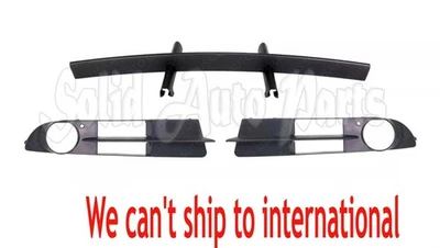 New Front Bumper Grille Fog Light Trims Set For 2004-2007 BMW 5-Series E60 3PCS Foto 1 de 4