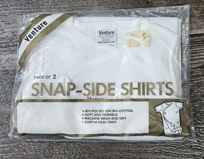 Pack De 2 Camisas Laterales Blancas A Presión Bebé 3 Meses Venture Vintage - ¡Nuevas! Foto 1 de 4