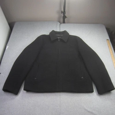 Banana Republic Jacket Mens Extra Large Black Wool Cashmere Blend Full Zip Coat - Image 1 of 4