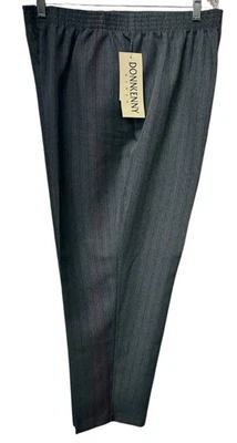 Vintage DONNKENNY WOMAN Size 22W Gray Striped Dress Pants Elastic Comfort NWT - Image 1 of 4