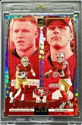 Brock Purdy Christian McCaffrey RARE DUAL REFRACTOR INVESTMENT CARD 49ERS MINT - Image 1 of 2