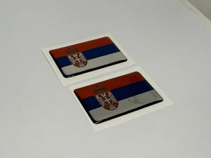 2 pegatinas abovedadas bandera serbia 20x30 mm - Imagen 1 de 4