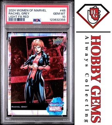RACHEL GREY PSA 10 2024 Upper Deck Women of Marvel Light FX Red #48 - Image 1 of 2