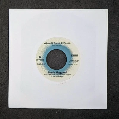 Merle Haggard When It Rains It Pours 7" Vinyl 1990 Epic Records 45rpm Country US - Image 1 of 4
