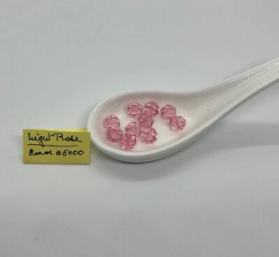 Swarovski #5000 8mm Round Crystal Beads Light Rose Lot of 35 Vintage - Image 1 of 4