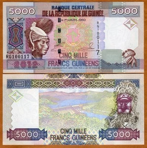 Guinea, 5000 (5.000) francos, 2012, P-41 (41b), unc - Imagen 1 de 1