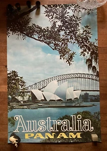 Vintage Pan Am Australia Poster -original & pristine - Picture 1 of 8