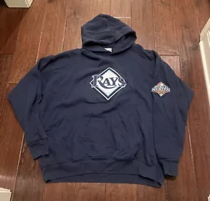 2008 World Series Tampa Devil Ray Sweatshirt Adult XL Blue Faded Hoodie - Picture 1 of 11