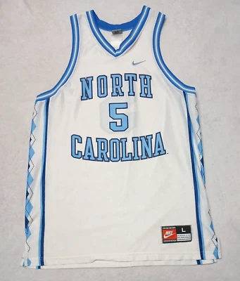 Vintage Carolina Tarheels Jersey L Nike Team Sports 90s Basketball #5 Rare UNC - Image 1 of 4