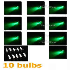 10 x bulbs T5 Instrument Cluster Panel Gauge Dash LED bulbs light -GREEN Color - Bild 1 von 3