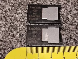 2 x SANDISK MEMORY STICK M2 MICRO CARD to MS PRO DUO ADAPTERS LOT Adaptor Black - Picture 1 of 2
