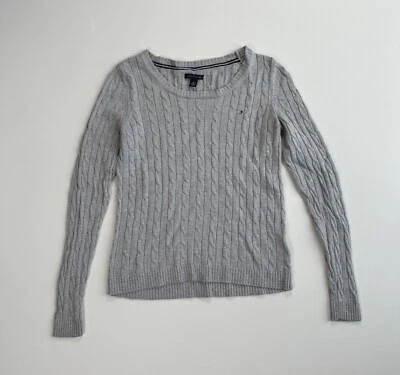 Tommy Hilfiger women's Medium alpaca Wool blend cable knit sweater Modern Casual - Image 1 of 4