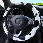 1 Pc Soft Plush Milk Car Steering Wheel Cover Handbrake Gear Steering New