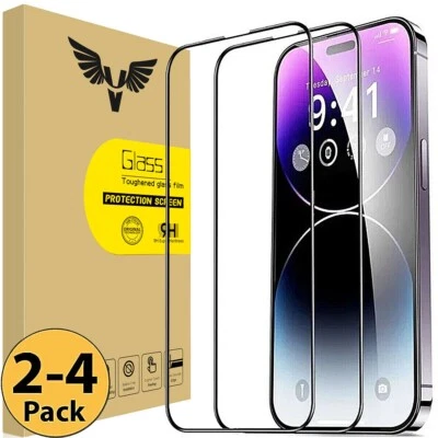 Schutzglas Panzerfolie für iPhone 17 16 15 14 13 12 11 8 Pro Max Mini Fullscreen - Bild 1 von 4