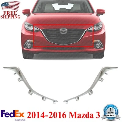 Parrilla de parachoques delantero moldura cromada lado derecho y derecho para Mazda 3/3 Sport 2014-2016 Foto 1 de 4