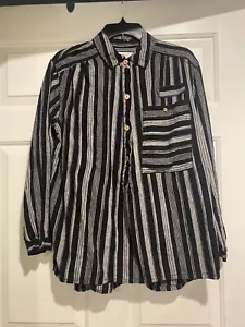 Free People We The Free Summer Breeze Leinenmischung Top Small schwarz weiß B103 - Bild 1 von 10
