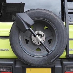 Stainless Steel Rear Tire Shovel with Lockable Holder for Spare Tire BLACK - Picture 1 of 9