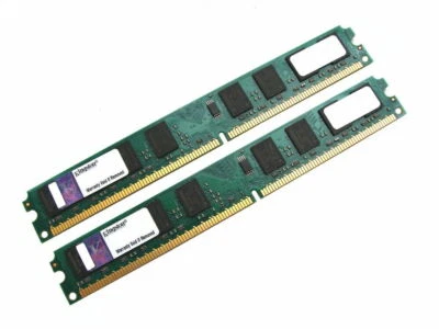 2x 2GB = 4GB Kingston KVR667D2N5/2G Low Profile Memory RAM PC2-5300U DDR2-667MHz - Image 1 of 2