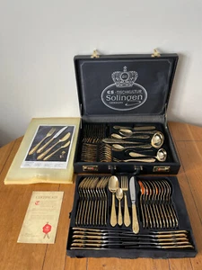 SBS Bestecke Solingen 23/24 Carat Gold Plated Cutlery Complete 72 Piece Set - Picture 1 of 24