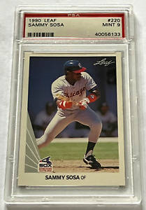 Sammy Sosa - 1990 Leaf Sammy Sosa Rookie RC #220 PSA 9 White Sox
