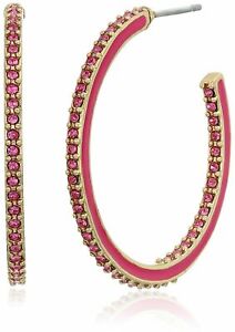 Kate Spade Shine On Pink Hoop Earrings NWT Minimal Geometric Design Very Modern