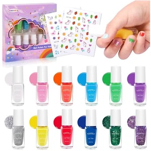 Nail Nagellack Set Für Kinder 12 Farben Ungiftiger Kindernagellack Peel-Off Nage - Bild 1 von 2
