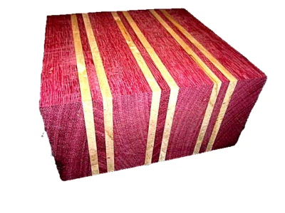 UN HERMOSO CUENCO LAMINADO PURPLEHEART/ARCE MADERA EN BLANCO 6 X 6 X 3" Foto 1 de 2
