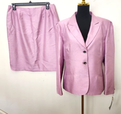 Nuevo conjunto de traje falda John Meyer para mujer lila/ópalo 2 piezas talla 16 Foto 1 de 4