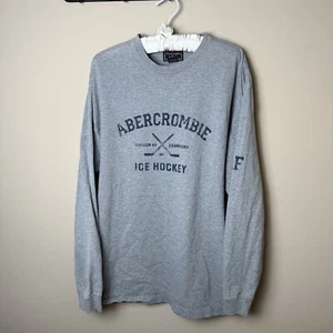 Vintage Abercrombie & Fitch Mens Long Sleeve T-Shirt Ice Hockey XL Extra Large - Picture 1 of 9