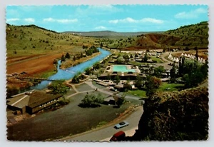 Birdseye Kah-Nee-Tah Resort Warm Springs Oregon Cottages Tipis c1970 Postkarte - Bild 1 von 2