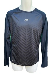 NIKE RUN Dri Fit Stay Cool Light Long Sleeved Running Workout Shirt Dark Blue M - Picture 1 of 2