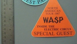 WASP backstage pass AUTHENTIC Inside the Electric Circus orange triangle ! - Picture 1 of 1