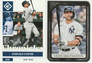 Lotto 2 carte: Cronache Giancarlo Stanton 2022 e Galleria Topps 2021 - Yankees - Foto 1 di 2