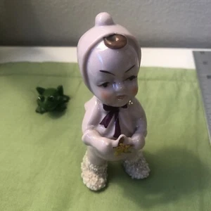 Vintage Ucagco Christmas Baby Figurine Japan 1950s Santa's Helper Pink - Picture 1 of 7