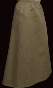 Ladies S M L XL 1X 2X 3X long full A-line skirt tan khaki polyester cotton twill - Picture 1 of 1