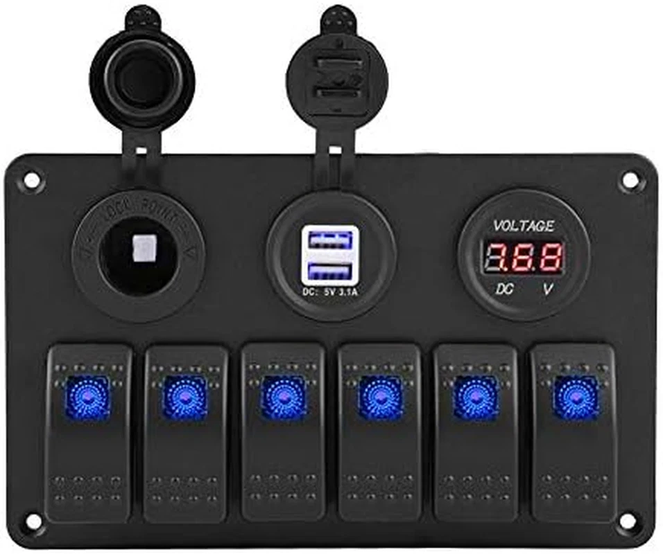 pannello 8 interruttori barca adatto per Pannello interruttori a bilanciere 6 Ga - Immagine 1 di 4